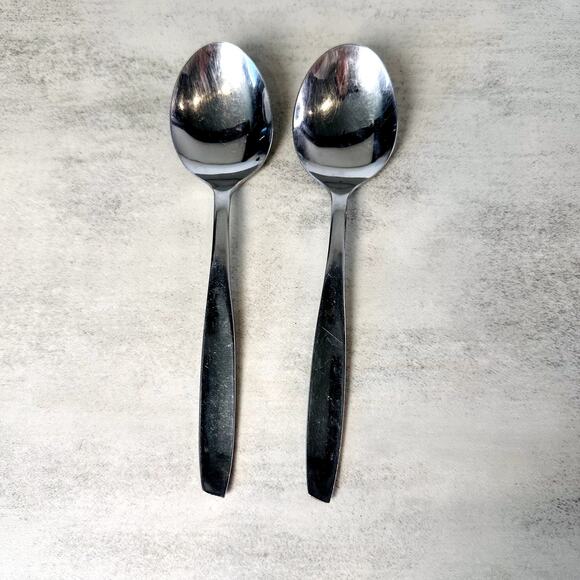 Crestmark Japan Stainless Steel Demitasse Spoons 2-Piece Silverware Flatware - Picture 1 of 7